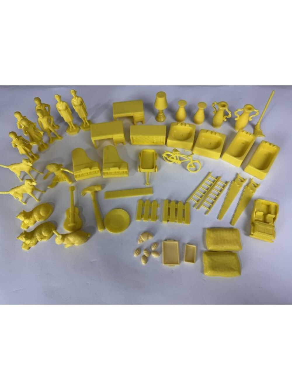 Houghton Mifflin 51 Yellow Figures ONLY getting ready to read VTG plastic minis
